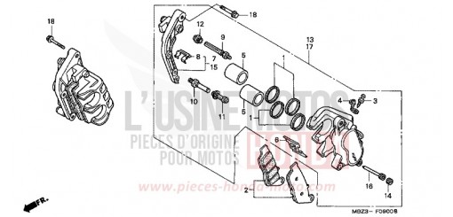 ETRIER DE FREIN AVANT CB600FW de 1998